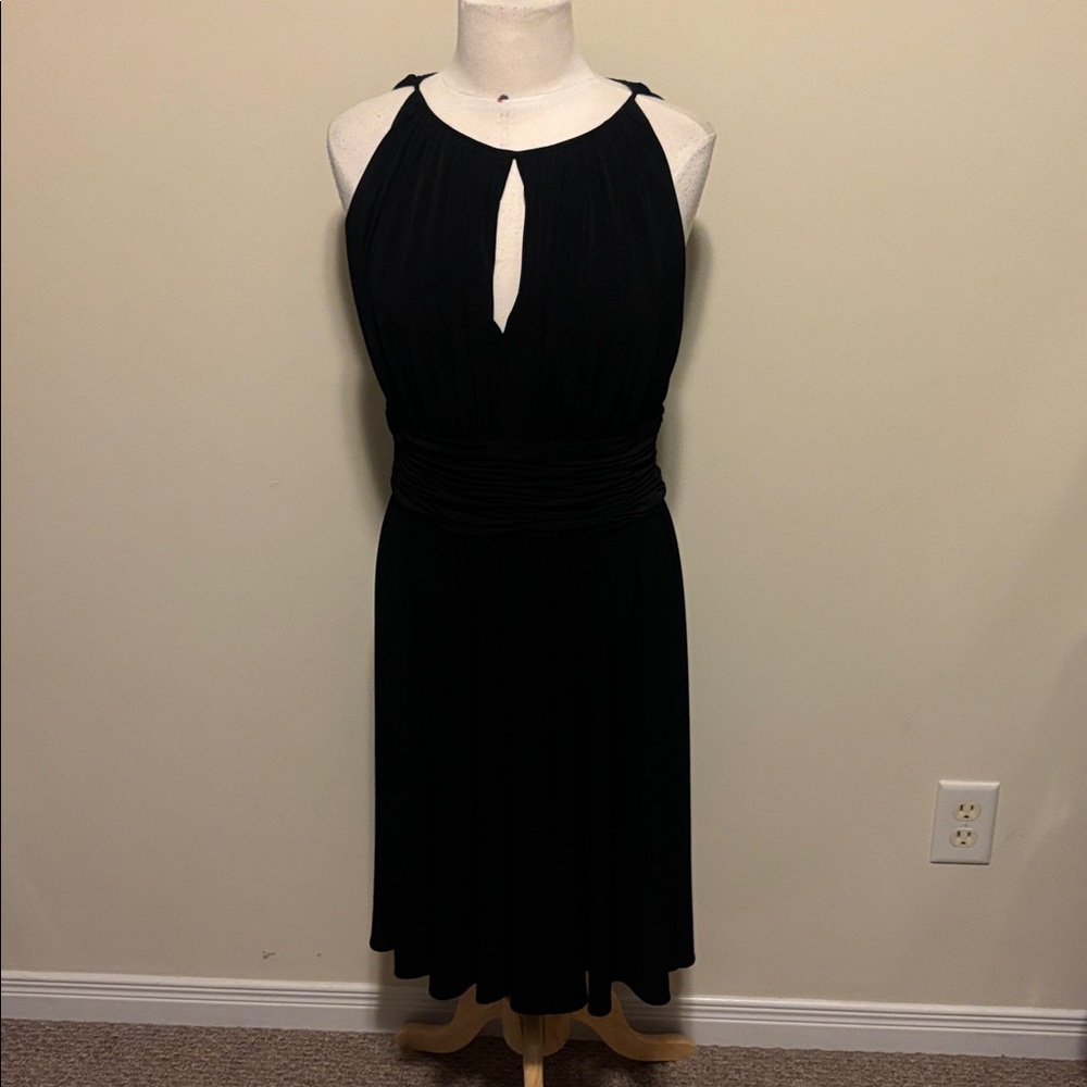 White House Black Market Black Sleeveless Tie-Back Dress Size 12
